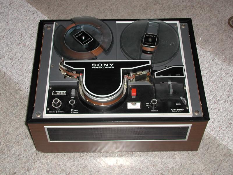 A 1970's semi-professional open-reel Sony tape recorder. Model